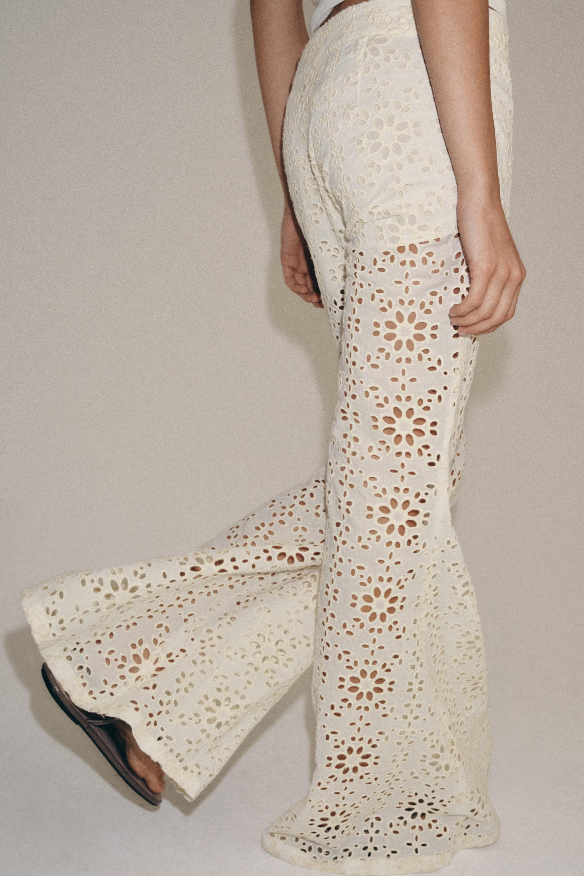 EMBROIDERED FLARE PANTS ZW COLLECTION